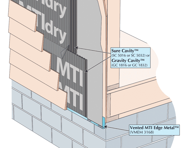 Siding at Bottom of Wall With Vented Edge Metal™ Image